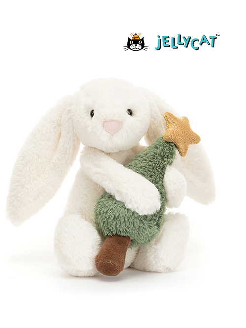 Jellycat ジェリーキャット Bashful Bunny with Christmas Tree クリスマス ツリーを持ったウサギ うさぎ  ウサギ 縫いぐるみ クリスマスツリー を通販 | ETOFFE