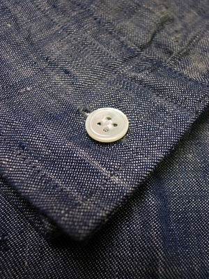 ETOFFE 7袖シャンブレーサファリリネンシャツ