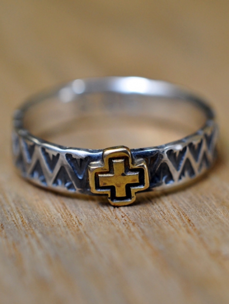 SUNSET&EAGLE CROSS RING