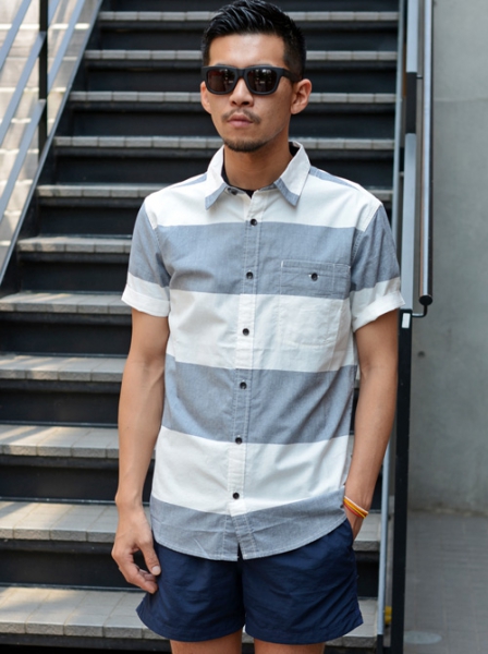 ourCaste CAMDEN SALT-STRIPE SHIRT