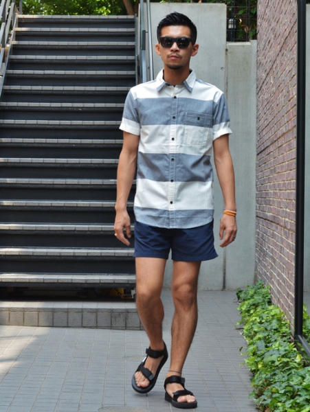 ourCaste CAMDEN SALT-STRIPE SHIRT