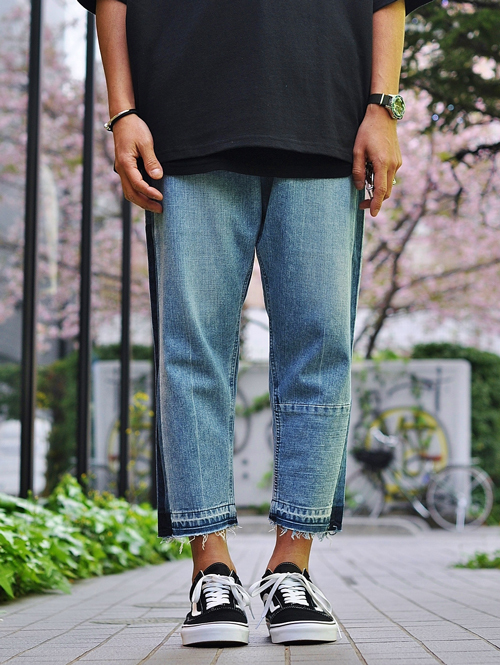 Safari掲載 Lee サイドライン クロップ デニムパンツ