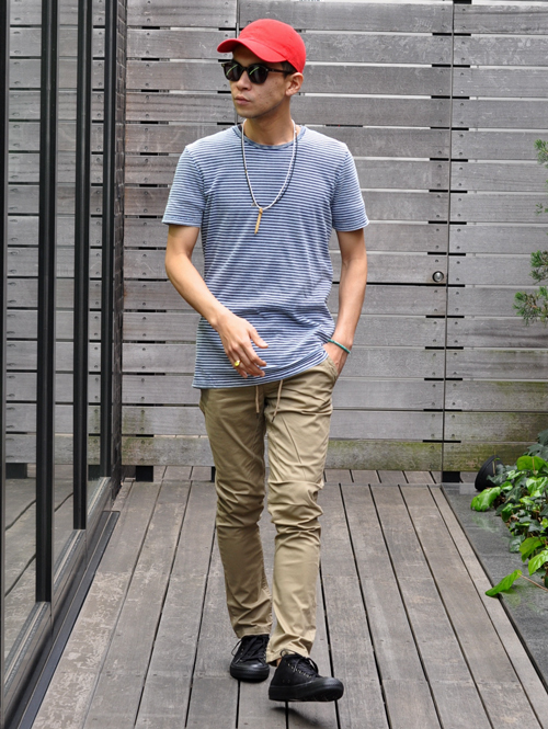 GLOBE  Indigo Wash Border Tee