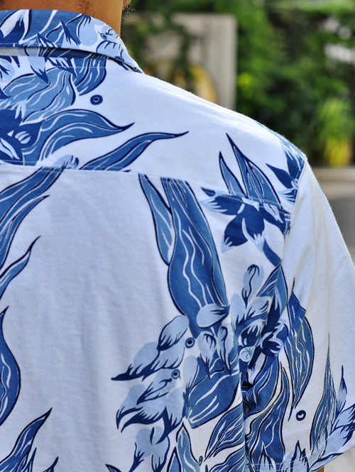 GOOD ON インディゴオープンカラーアロハTシャツ