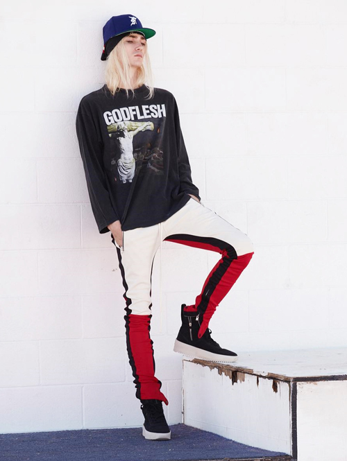 EPTM ブロック トラックパンツ Black/Red