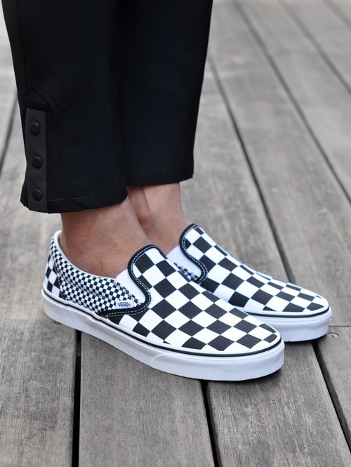 ジャスティンビーバー着用 Vans MIX CHECKER SLIP-ON