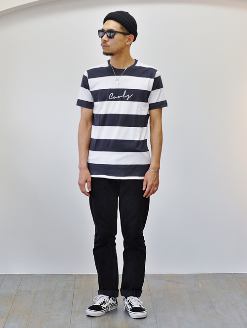 Barney Cools　Script Embo Tee Black Stripe