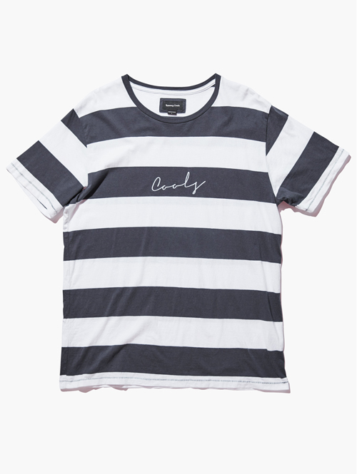 Barney Cools　Script Embo Tee Black Stripe