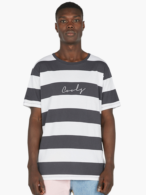 Barney Cools　Script Embo Tee Black Stripe