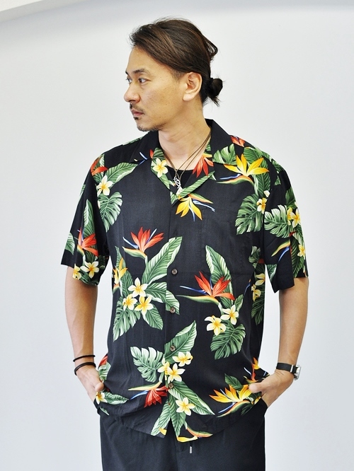Robert J Clancey Kalaheo Hawaiian Shirt Black 再入荷