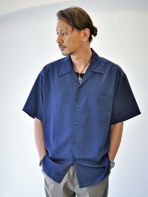 CAL TOP オープンカラーシャツ NAVY