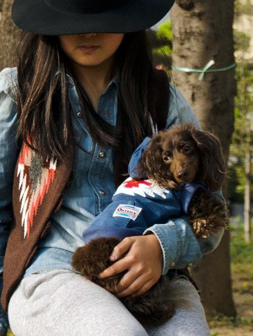 ORTEGA DOG WEAR シングルデザインフードパーカー　インディゴブルー