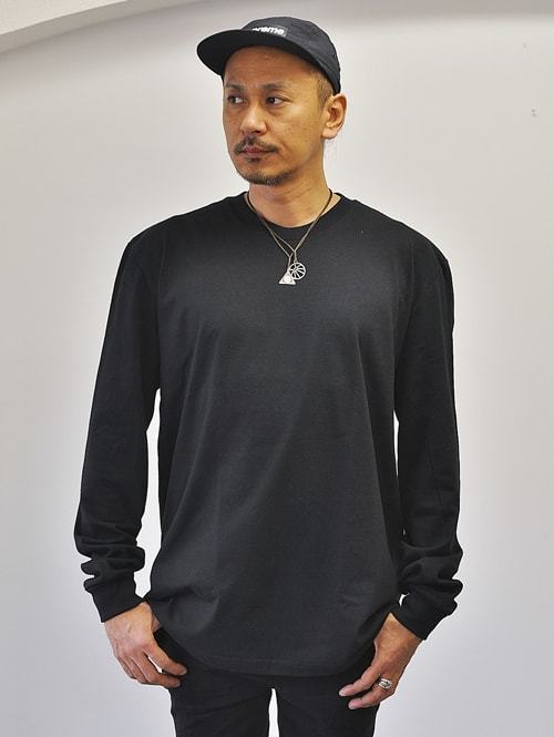 Upcycle Heavy Weight Crew Neck ロングスリーブTシャツ BLACK