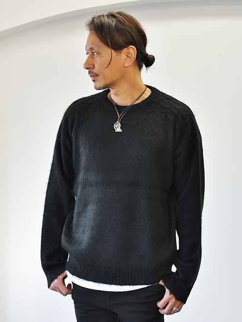 TOWN CRAFT モヘアニットセーター BLK