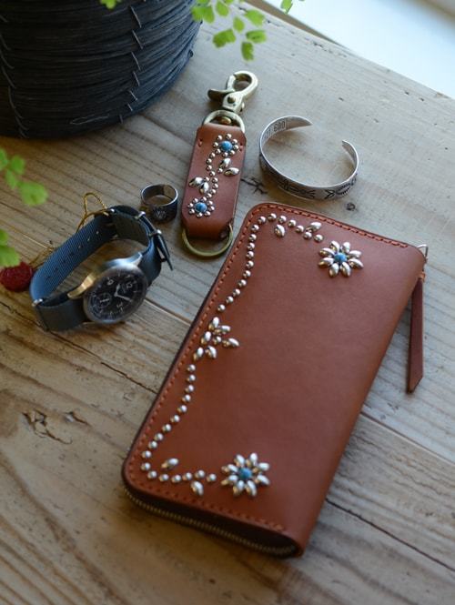 CROSSED ARROWS Studded LONG WALLET BROWN TYPE 1