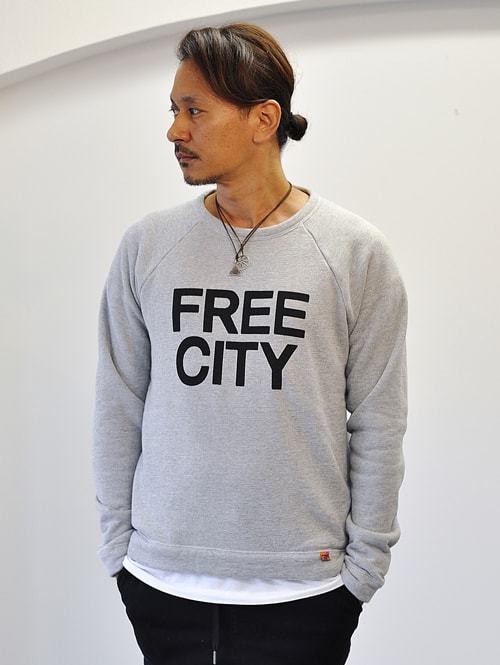 FREE CITY テリーボア ラグランスウェット GREY