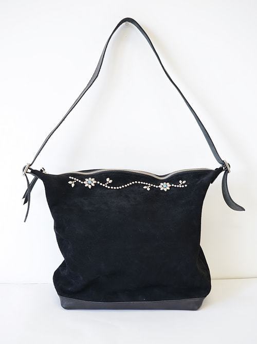 CROSSED ARROWS スタッズレザーバッグ BLACK