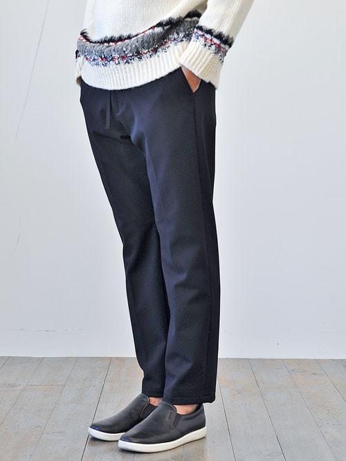 LA MOND センタープレステーパードパンツ D-NAVY