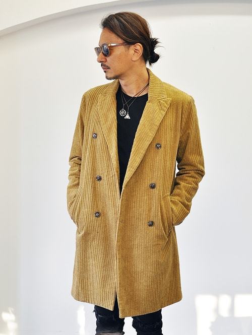 ETOFFE ORIGINAL コーデュロイダブルチェスターコート Maron