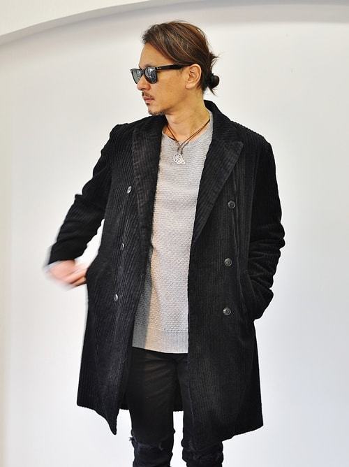 ETOFFE ORIGINAL コーデュロイダブルチェスターコート Black