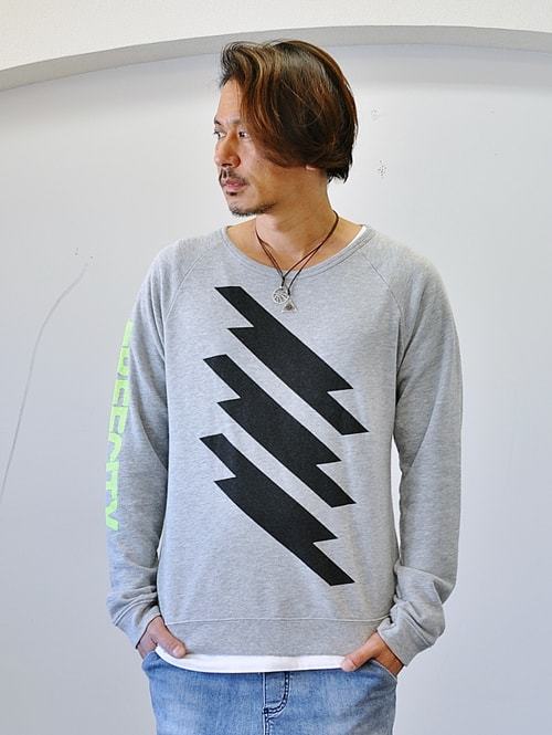 FREE CITY USA lightning strikes ラグランスウェット