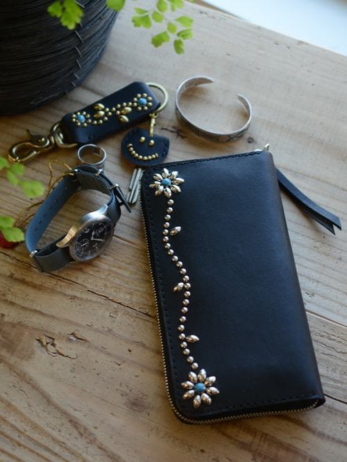 CROSSED ARROWS Studded LONG WALLET BLACK TYPE 2