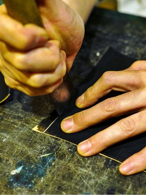 【オーダー生産　予約 】CROSSED ARROWS  Studded　LONG WALLET　Light Brown  TYPE 1