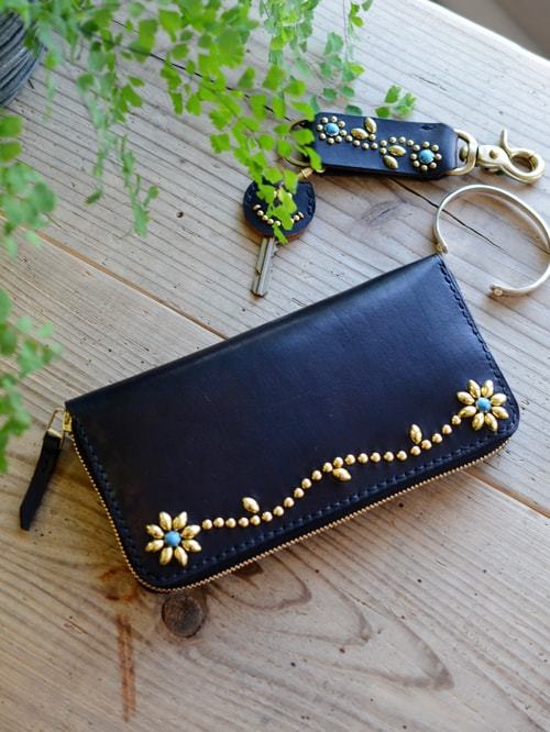 CROSSED ARROWS Studded LONG WALLET BLACK TYPE 2