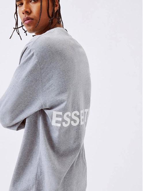 ESSENTIALS BOX LOGO LS TEE GREY