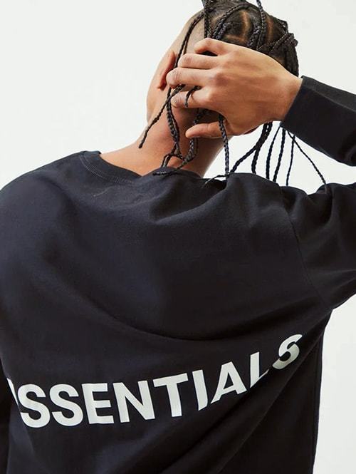 ESSENTIALS BOX LOGO LS TEE BLACK