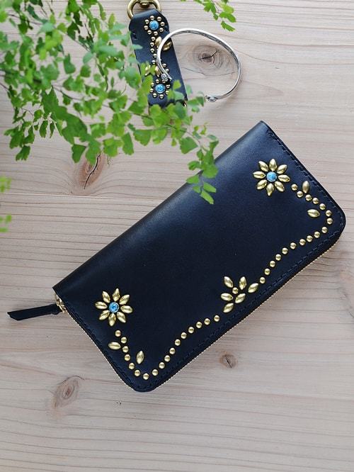 CROSSED ARROWS Studded LONG WALLET BLACK TYPE 1