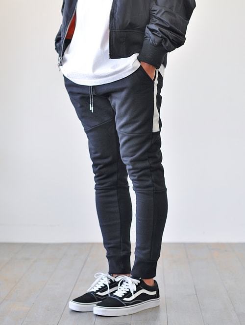 SERGEANT スエット ラインジョグパンツ BLACK