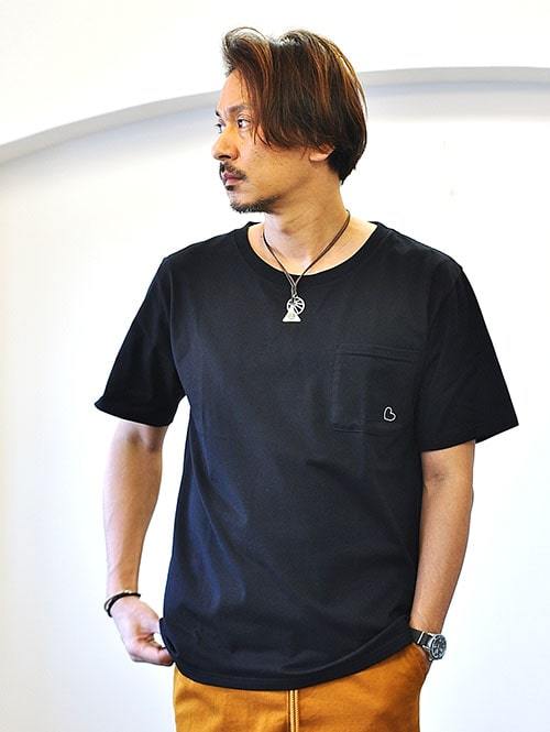 CHAH CHAH ポケット Tシャツ BLACK