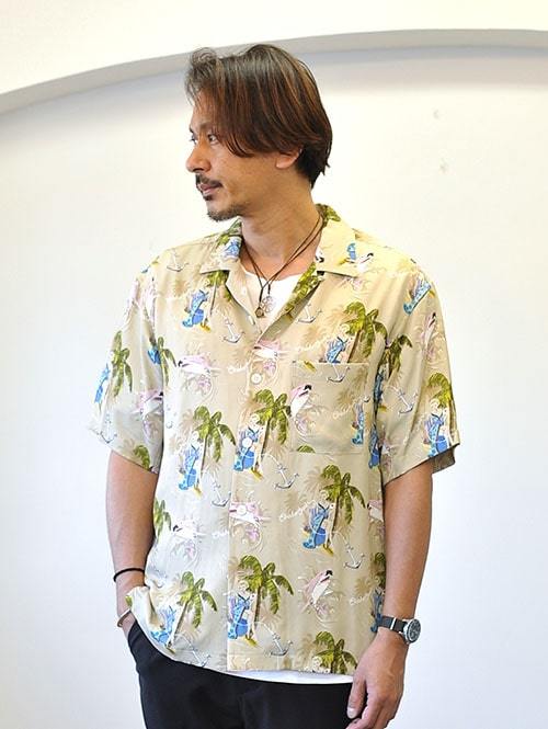 CHAH CHAH アロハシャツ BEIGE