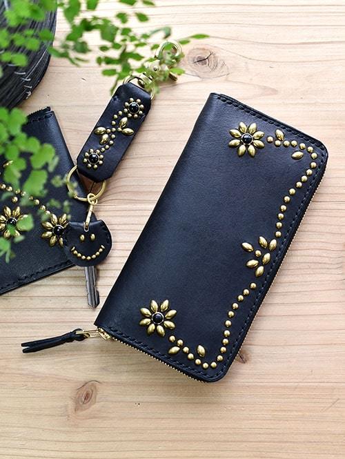 CROSSED ARROWS Studded LONG WALLET BLACK TYPE 1 ブラック
