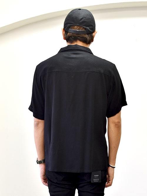 RAGA MAN  ブラックオープンカラーシャツ