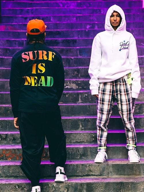 SURF IS DEAD　LOGO L/S Tee White