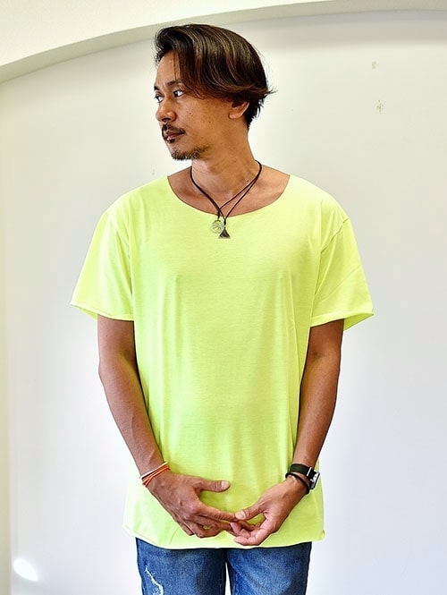 GRAB IN HOLLYWOOD ネオンカットオフTシャツ NEON YELLOW