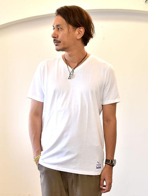 SCOTCH&SODA Vネック Tシャツ WHITE