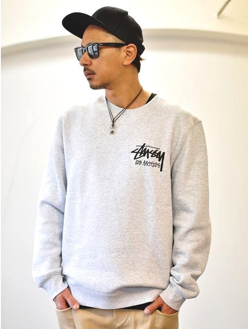 STUSSY LOS ANGELS 限定 CREW NECK GREY