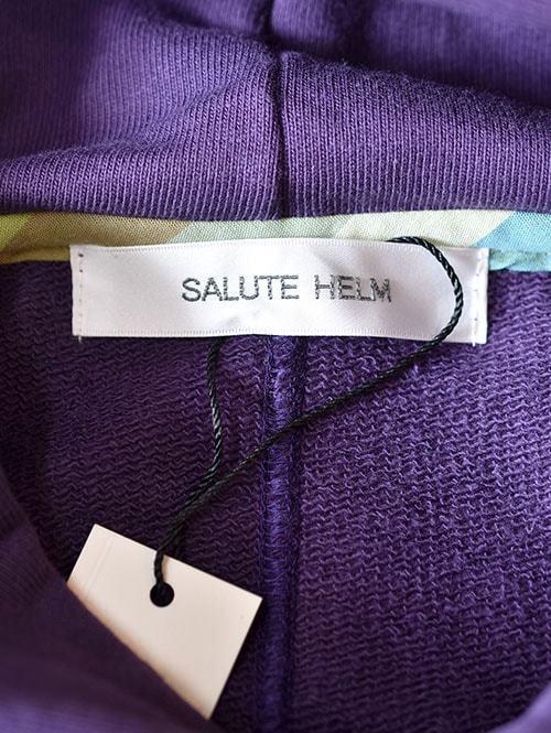 SALUTE HELM  　ヘビーウエイト　オフショルダー　プルオーバーパーカー　PURPLE