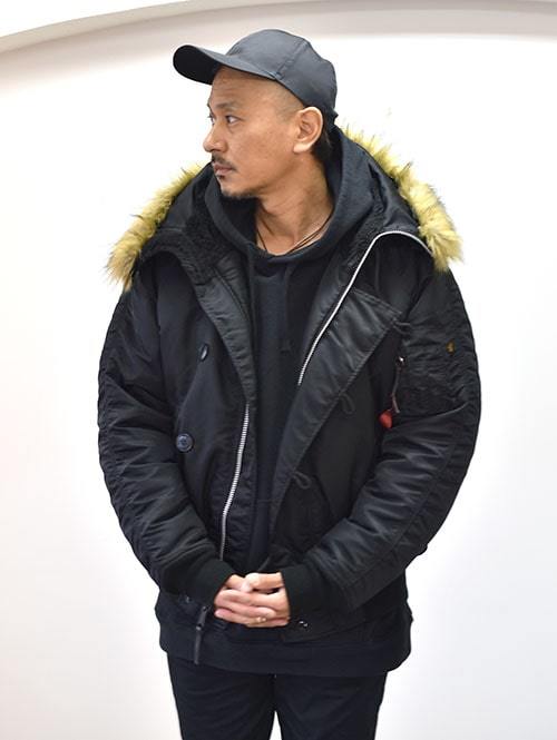 ALPHA N-2B JACKET NYLON H.TWL USA MODEL BLACK
