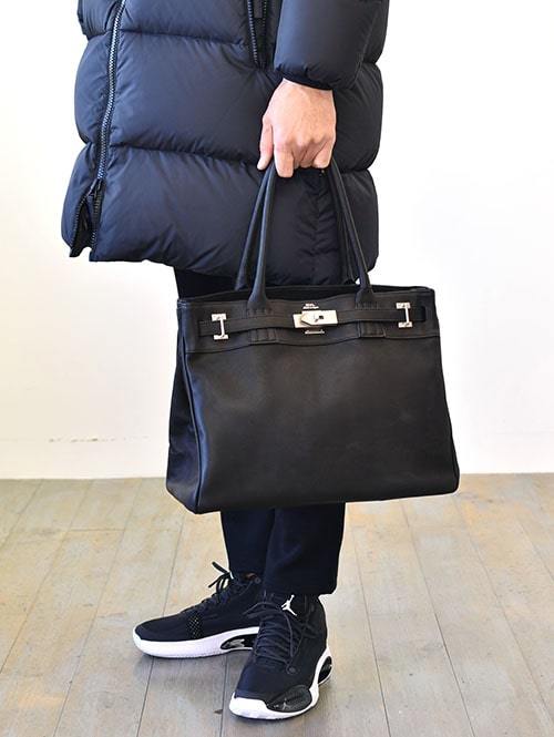 M.U.L Leather Black Tote Back Medium
