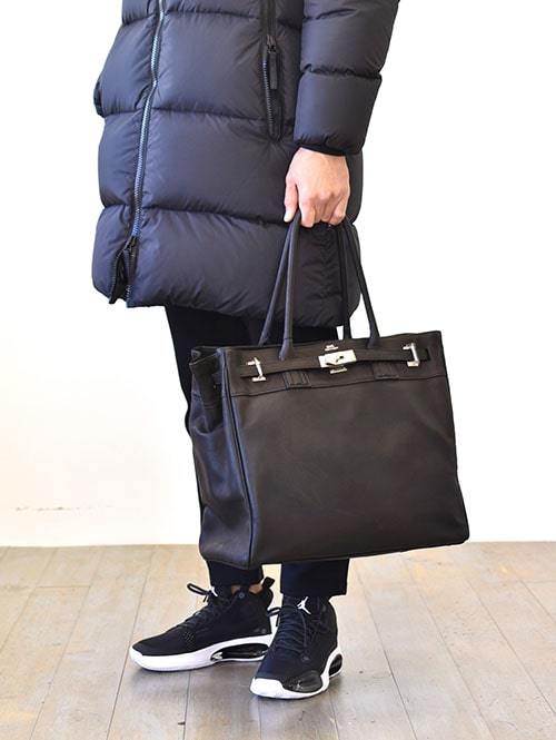 M.U.L Leather Black Tote Back Large