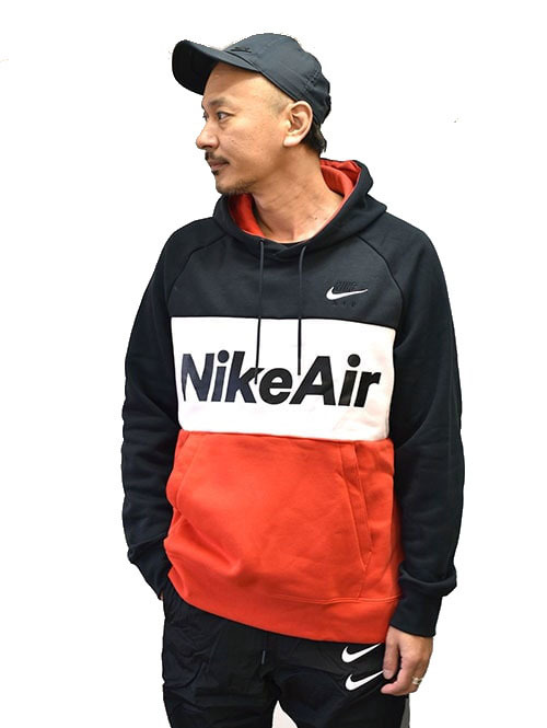 NIKE Air Fleece Pullover Parka BL/WHI/RD