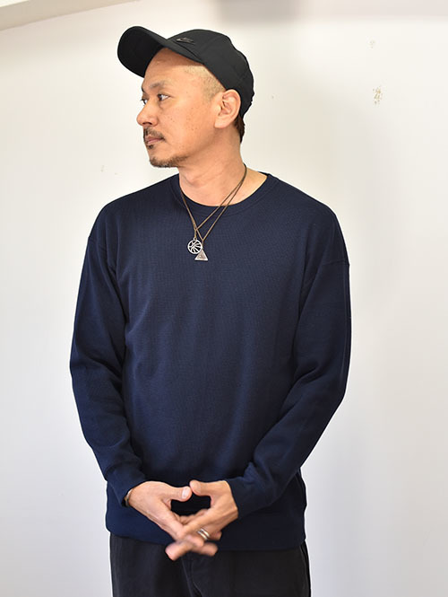 SERGEANT ストレッチベアワッフル ロンティー NAVY