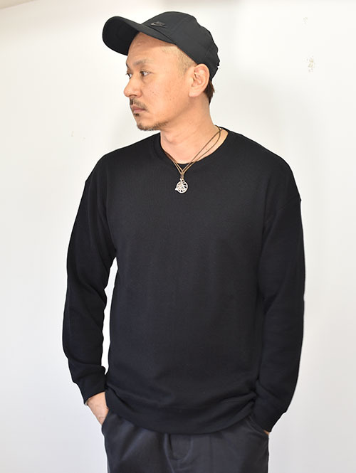 SERGEANT ストレッチベアワッフル ロンティー BLACK