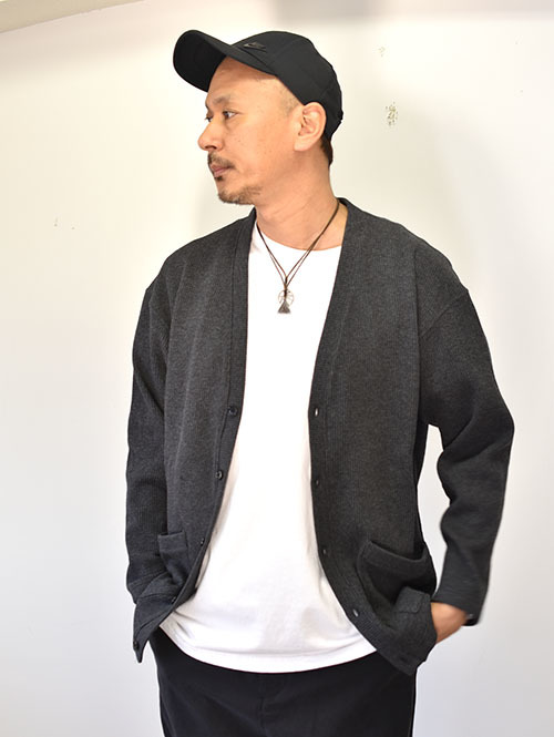 SERGEANT ストレッチベアワッフル カーディガン GREY