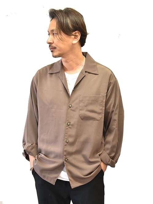 CAL TOP オープンカラーシャツ BROWN