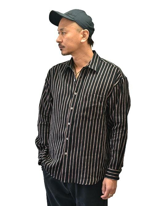 SERGEANT エスニックリネン ボックスシルエット シャツ